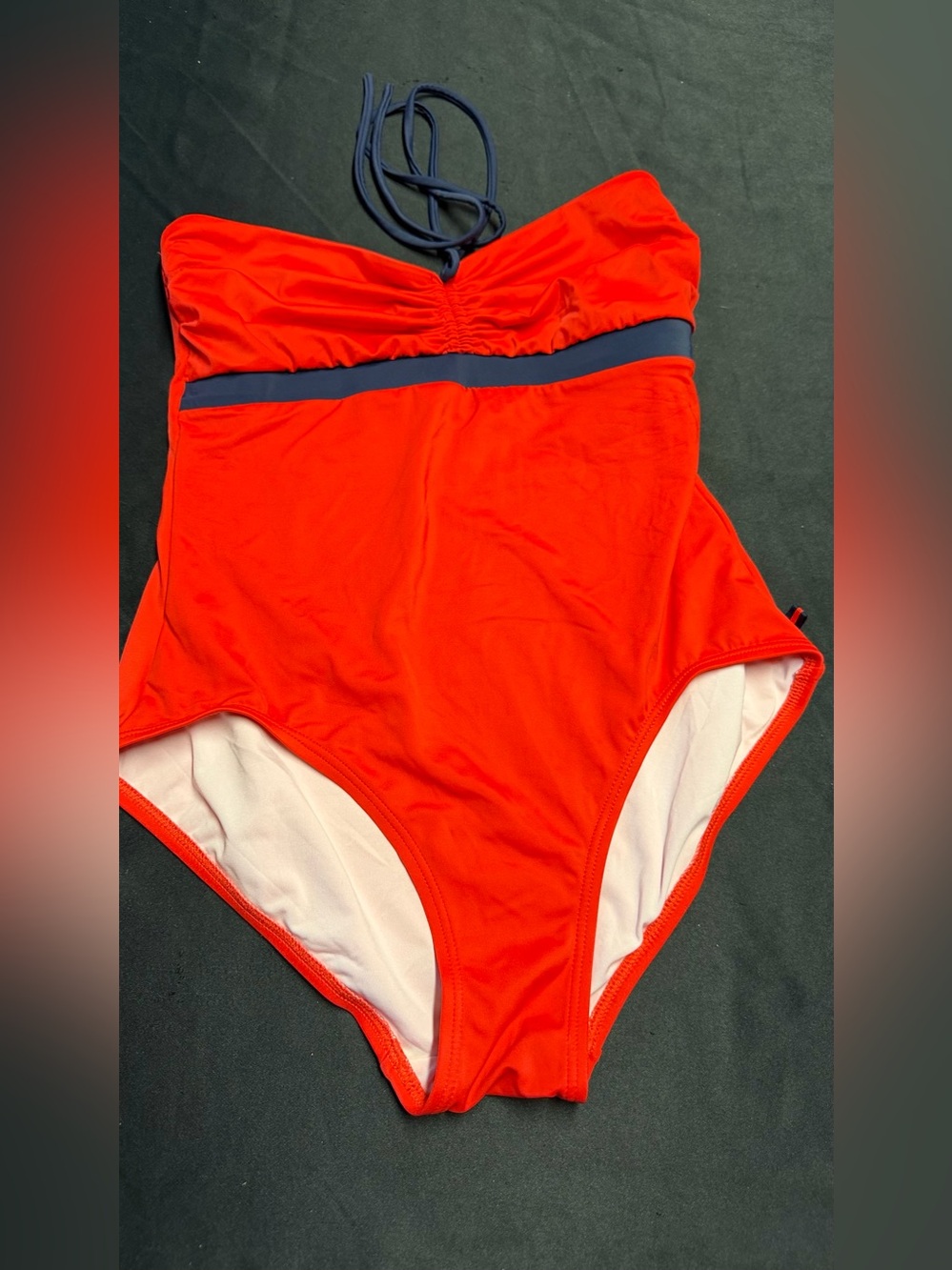 Tommy Hilfiger orange One-Piece Swimsuit with Navy Accent